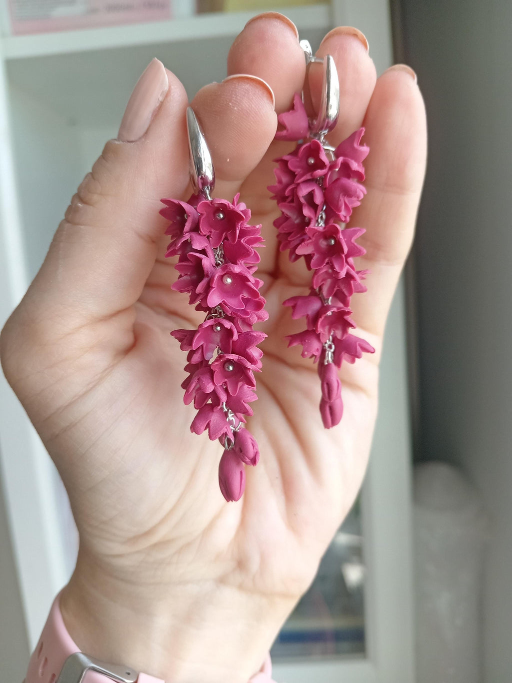 Серьги с кисточками из амаранта • Натуральные украшения ручной работы • Серьги из сухоцветов • Стиль бохо